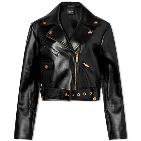 versace slash biker jacket|Leather Biker Jacket Gray .